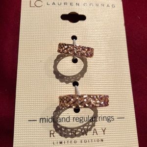 NWT LC Lauren Conrad - Double Ring Set (Rose Gold)